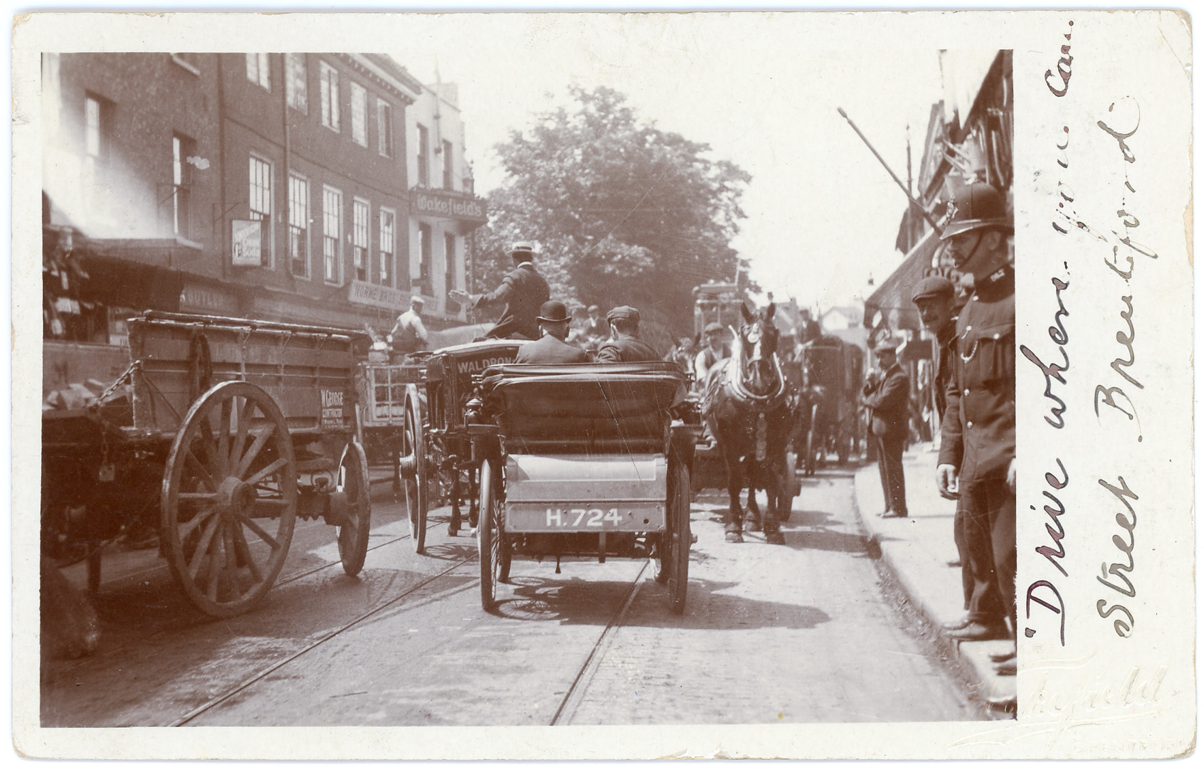 1905 high st near market place trees of st lawrence s church on the left of the image howard webb collection