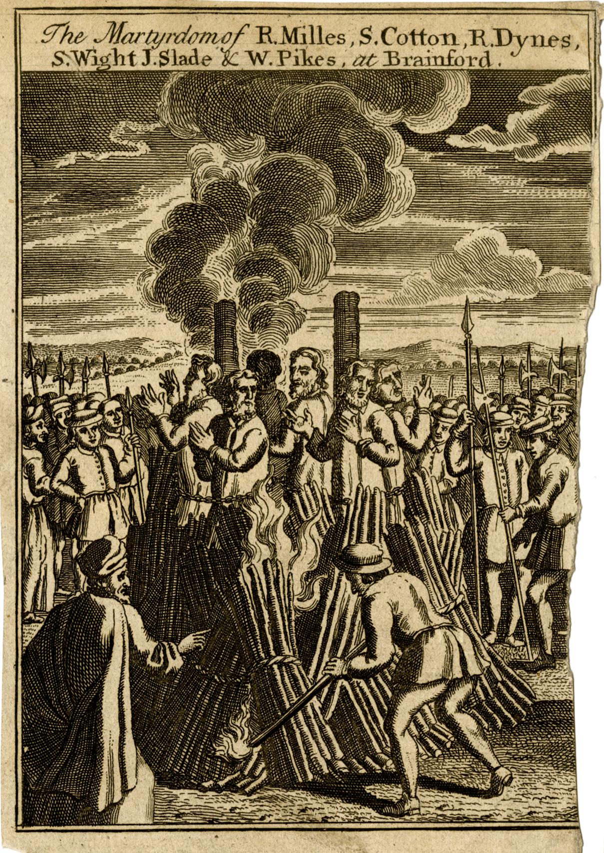 1600S print made by thomas bowles ii of the burning of heretic protestants the trustees of the british museum